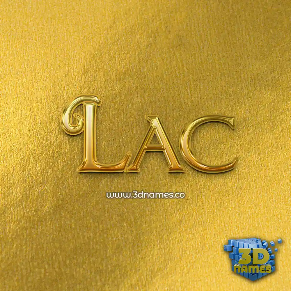 lac in All Gold style - 3D name wallpaper
