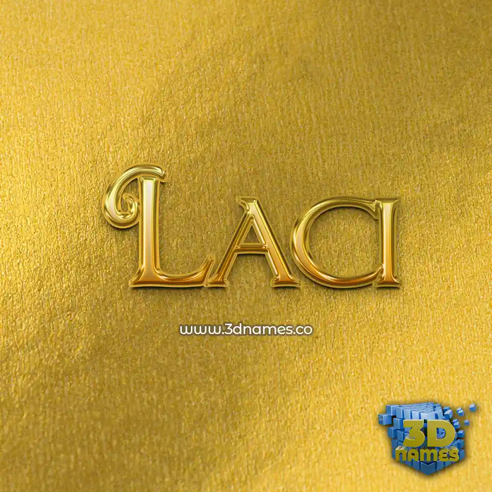 laci in All Gold style - 3D name wallpaper
