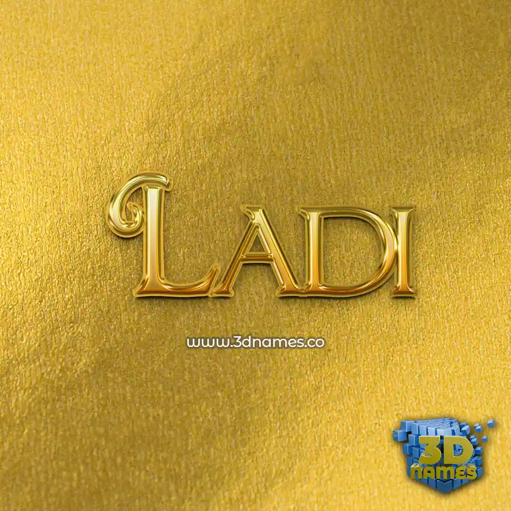 ladi in All Gold style - 3D name wallpaper