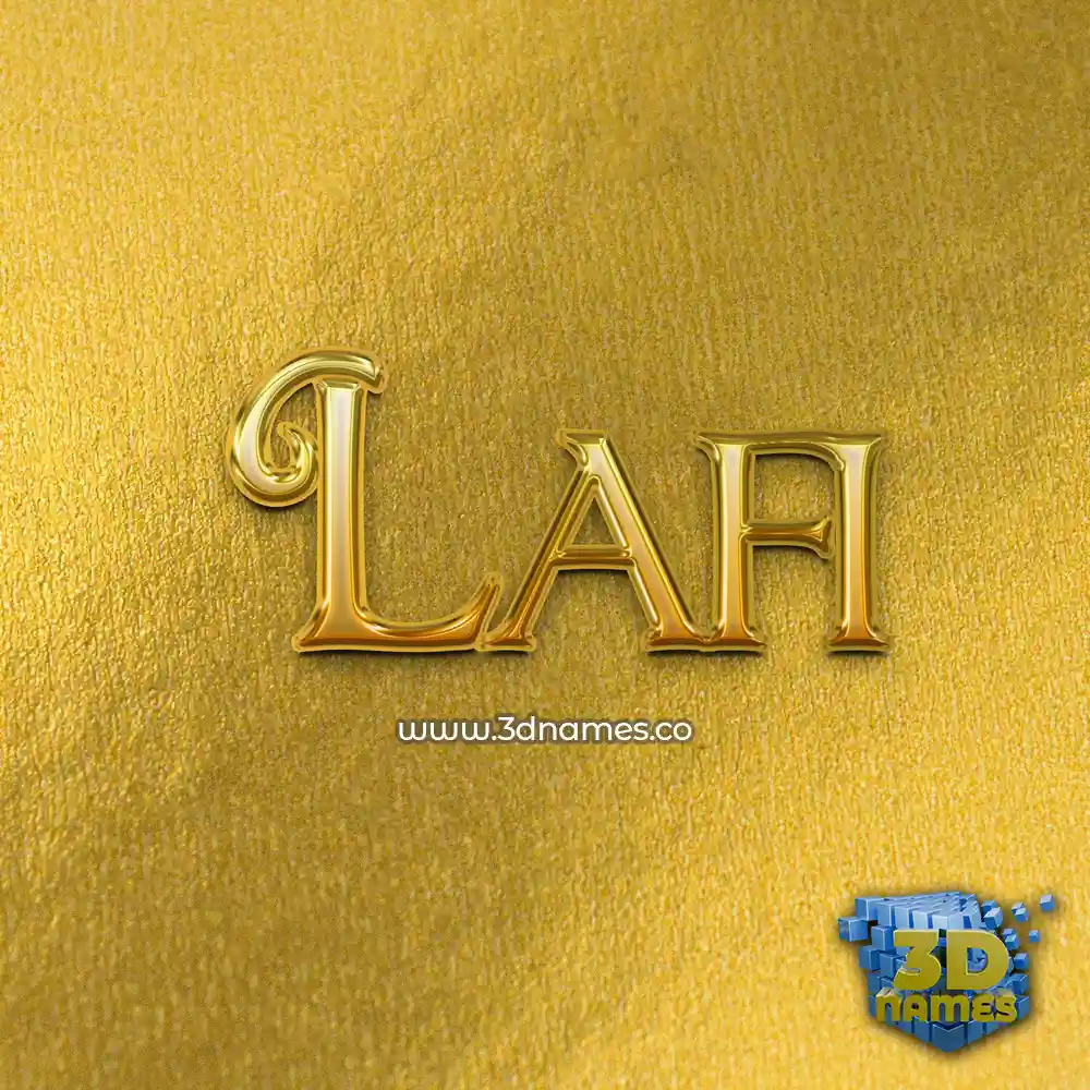 lafi in All Gold style - 3D name wallpaper