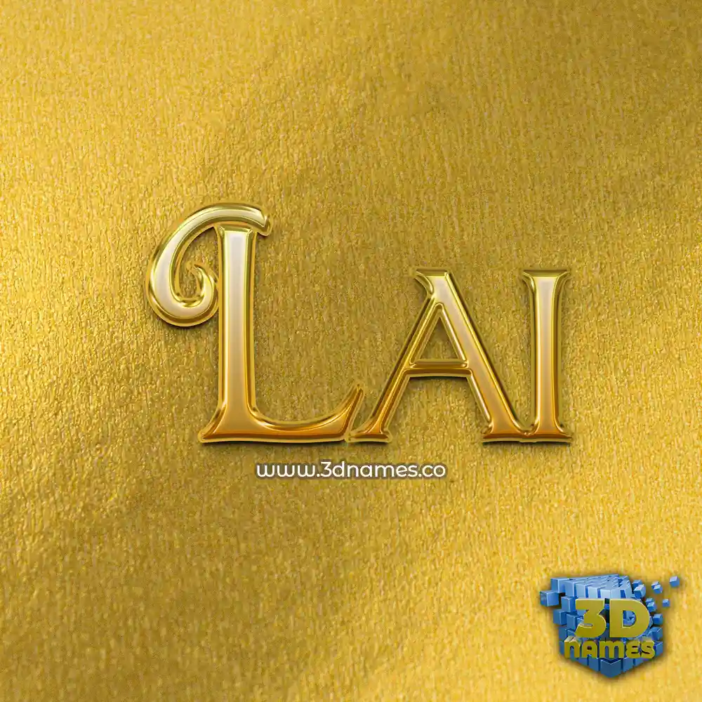 lai in All Gold style - 3D name wallpaper