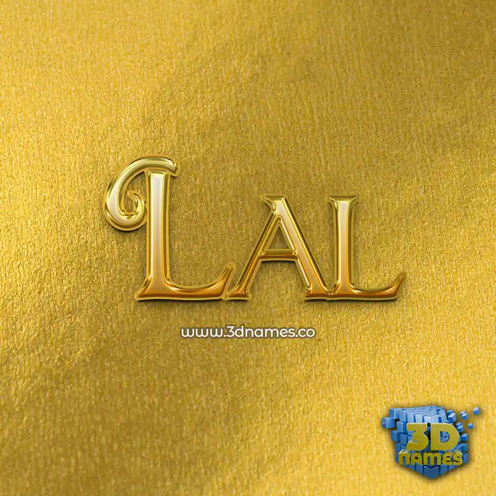 lal in All Gold style - 3D name wallpaper