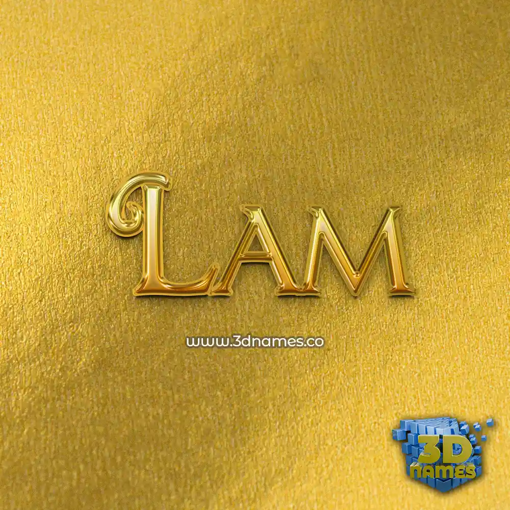 lam in All Gold style - 3D name wallpaper