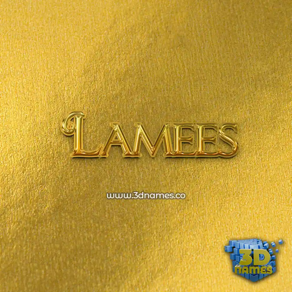 lamees in All Gold style - 3D name wallpaper