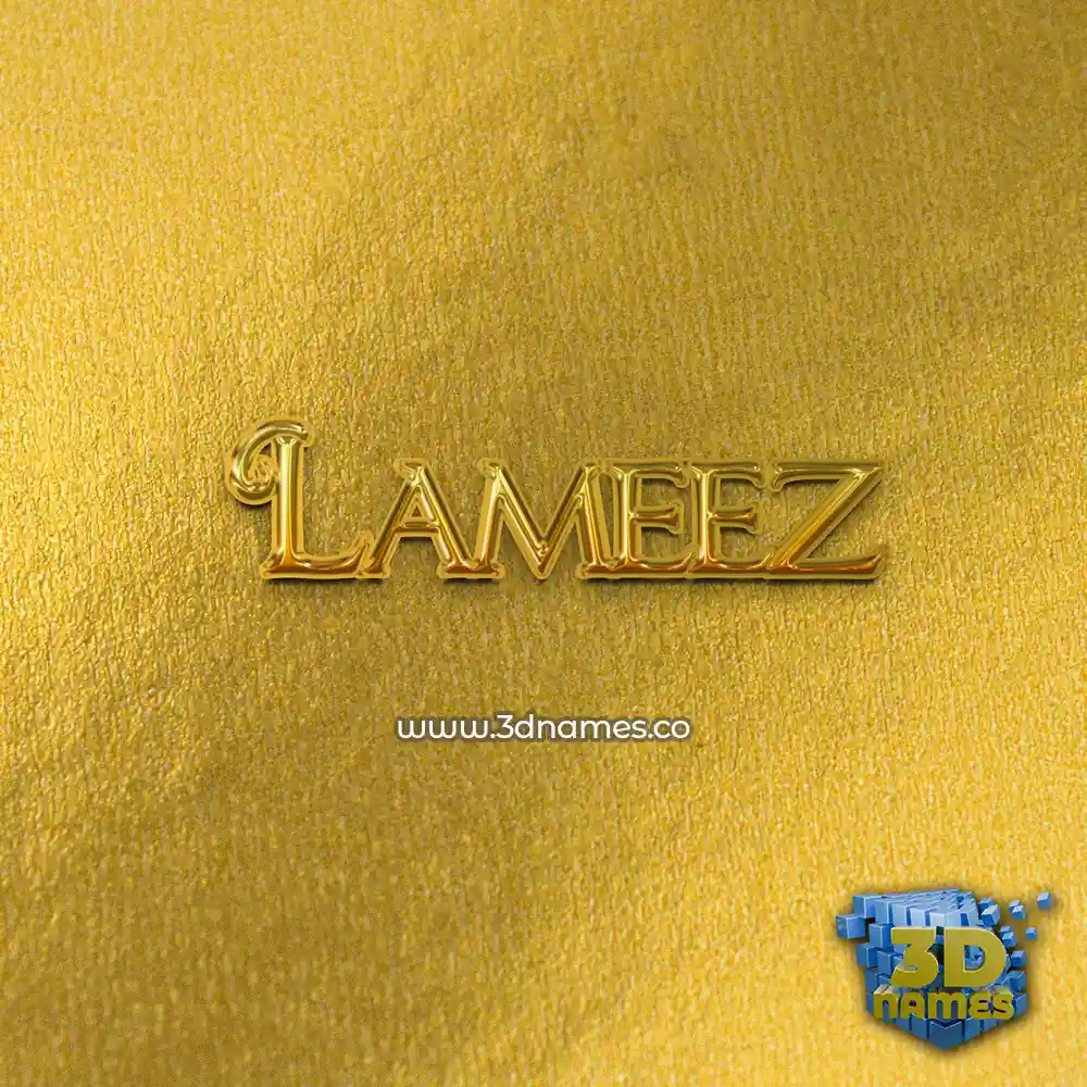 lameez in All Gold style - 3D name wallpaper