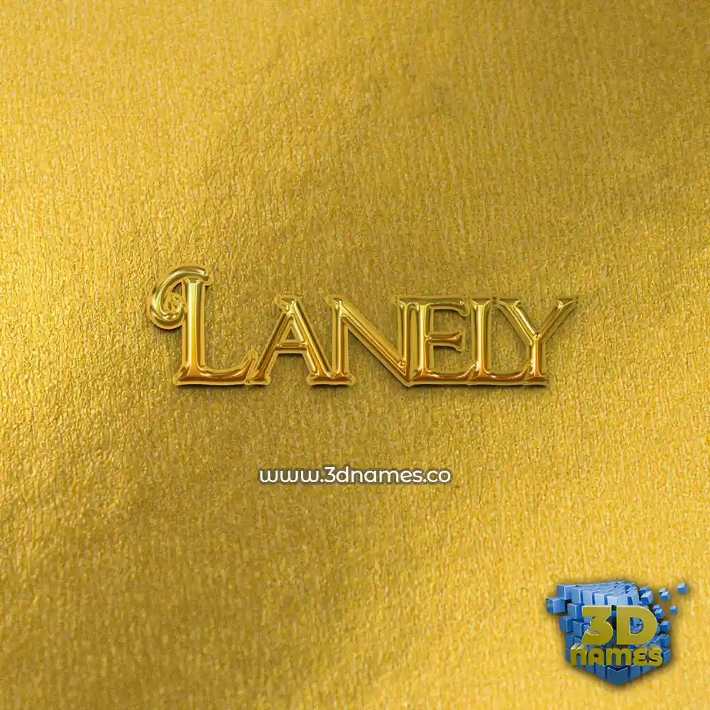 lanely in All Gold style - 3D name wallpaper