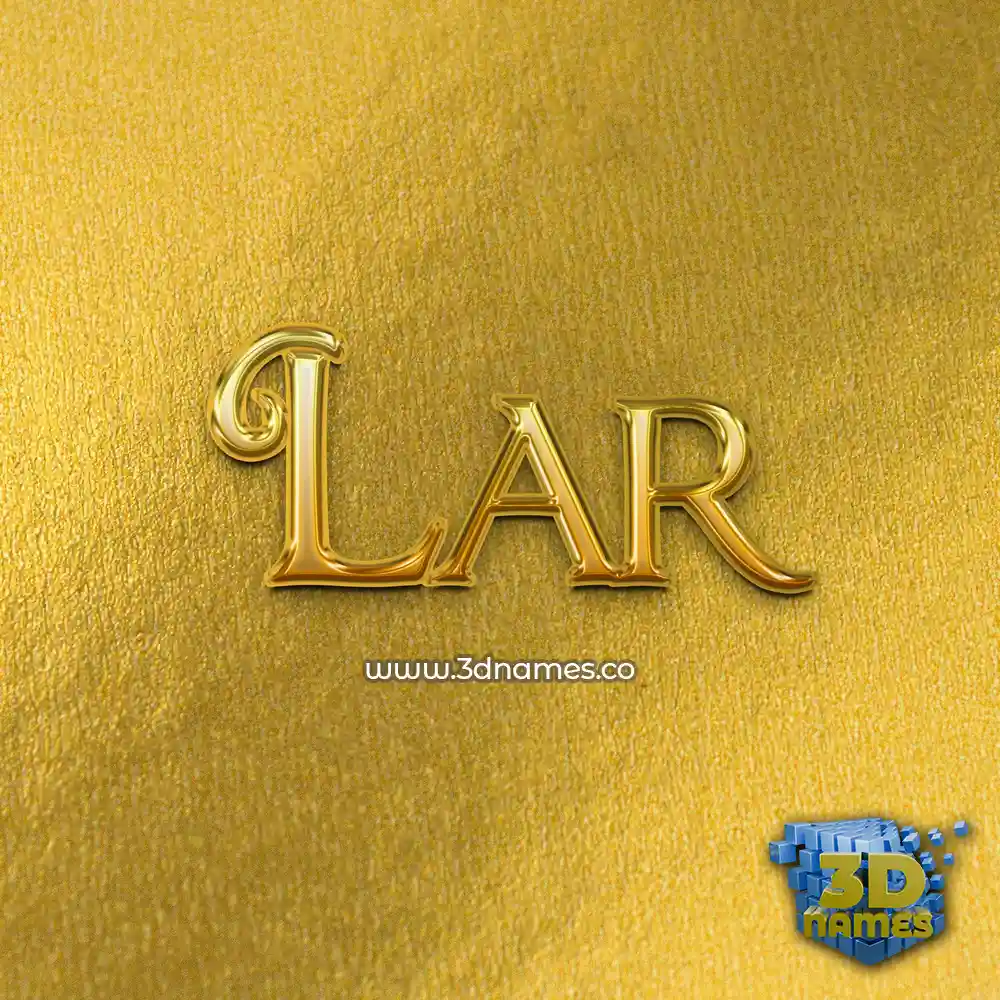 lar in All Gold style - 3D name wallpaper