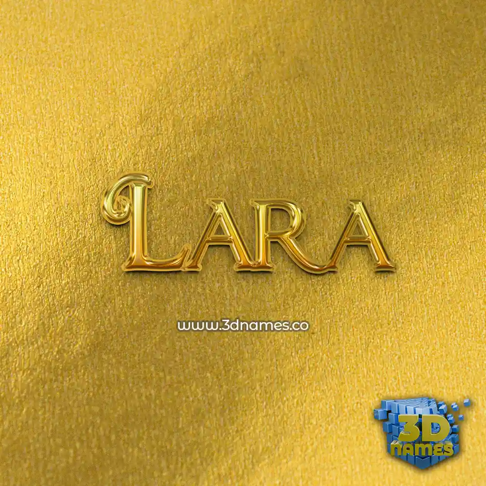lara in All Gold style - 3D name wallpaper