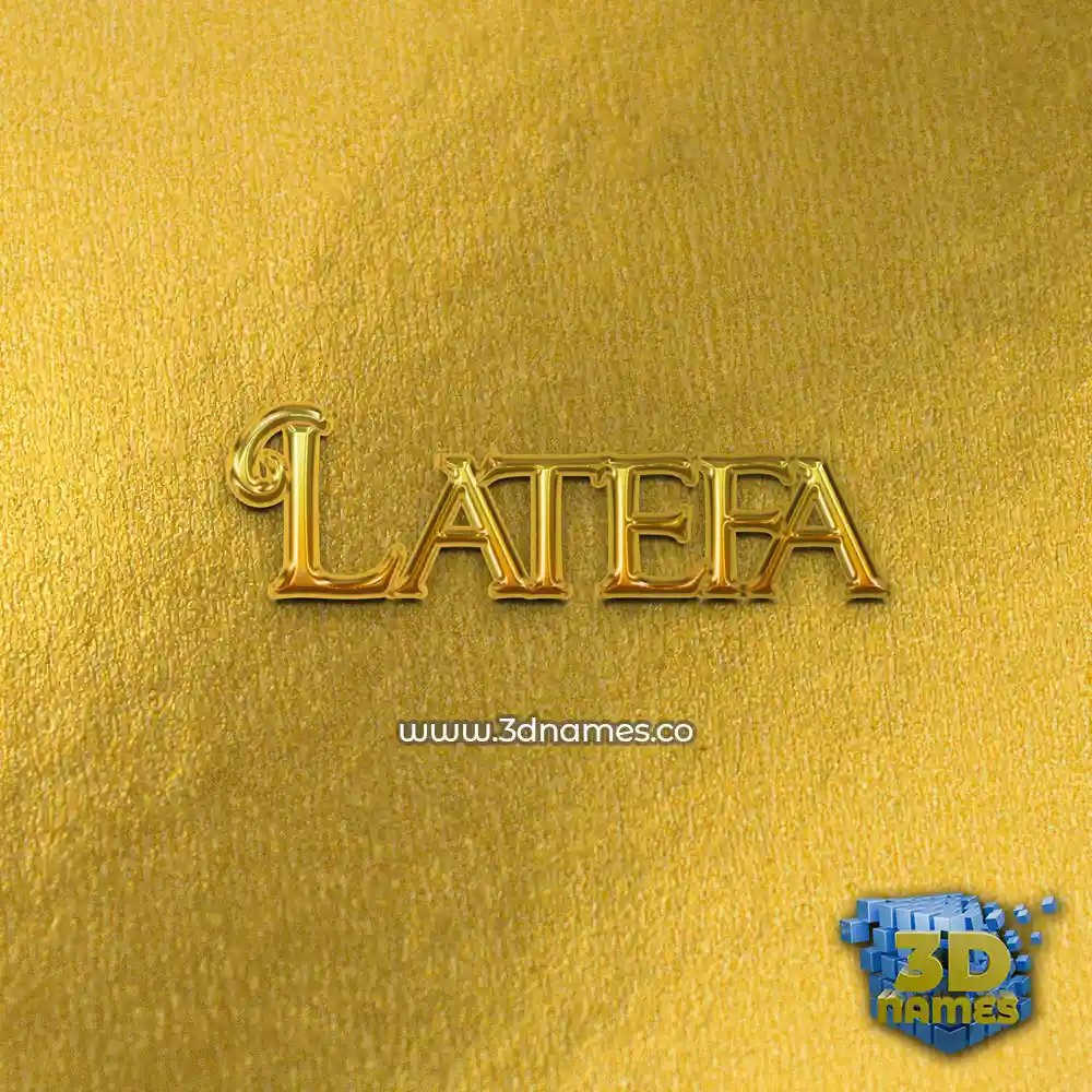 latefa in All Gold style - 3D name wallpaper