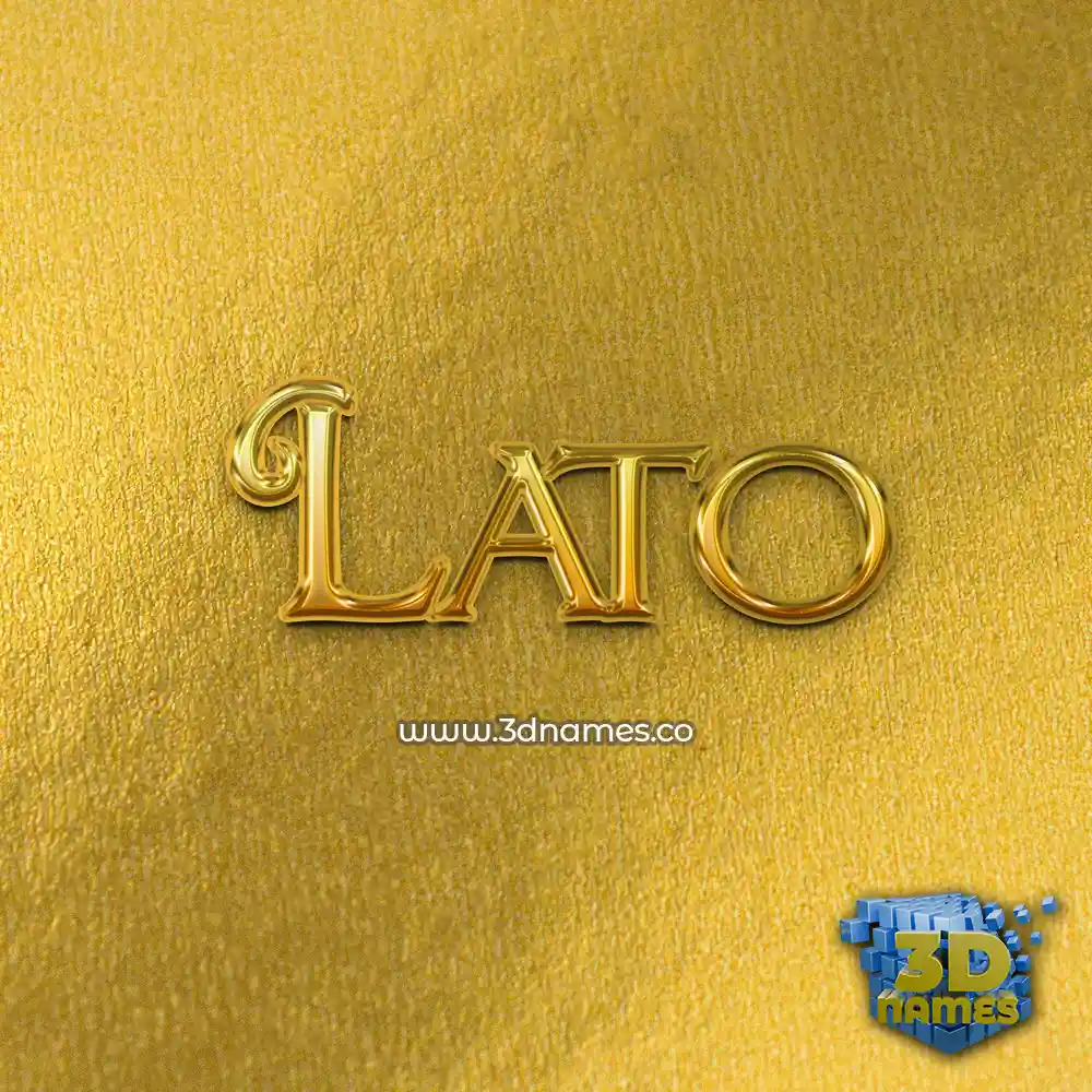 lato in All Gold style - 3D name wallpaper
