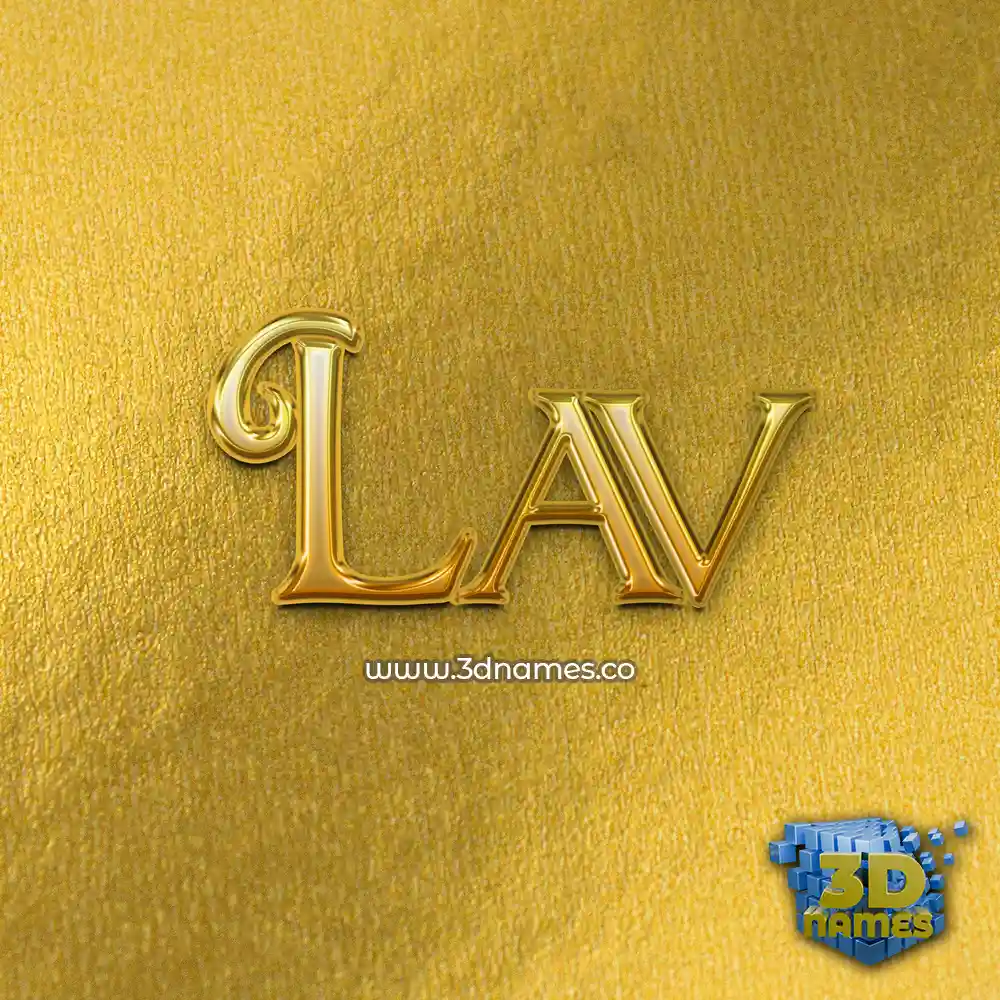 lav in All Gold style - 3D name wallpaper