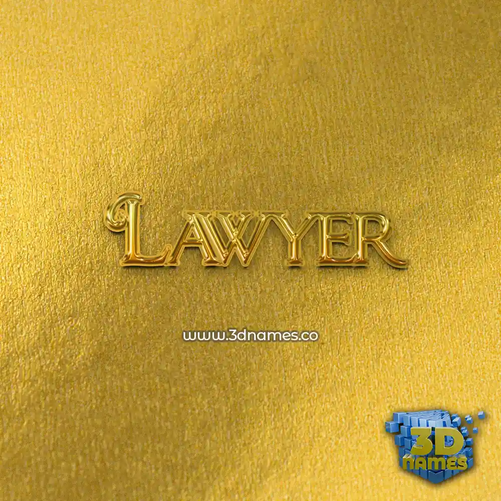 lawyer in All Gold style - 3D name wallpaper