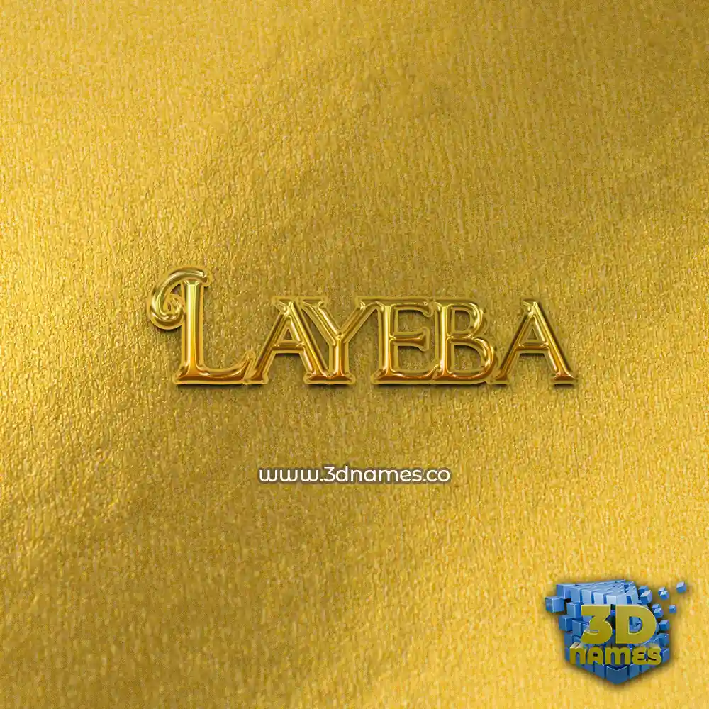 layeba in All Gold style - 3D name wallpaper