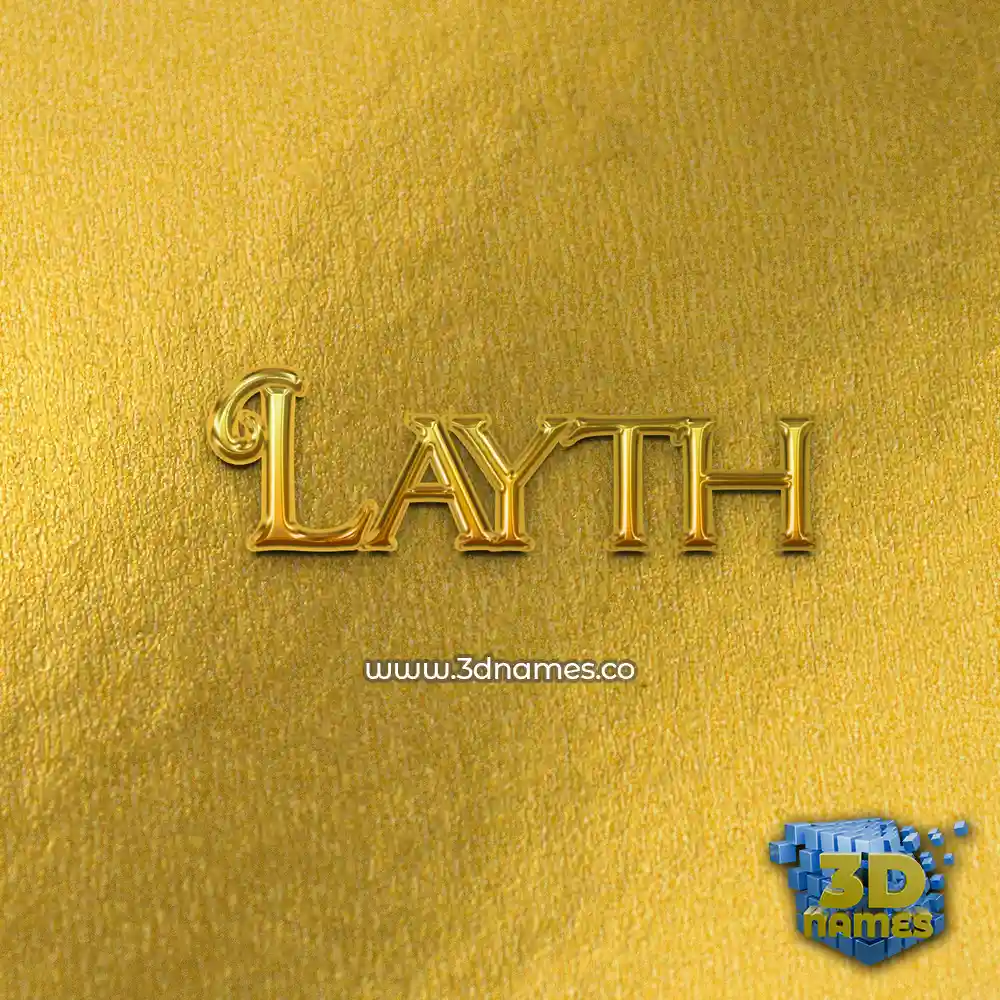 layth in All Gold style - 3D name wallpaper