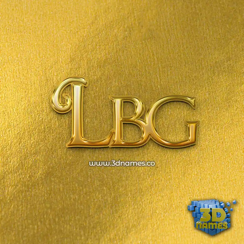 lbg in All Gold style - 3D name wallpaper