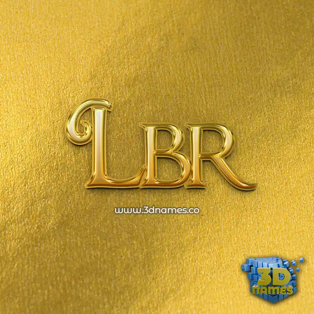 lbr in All Gold style - 3D name wallpaper