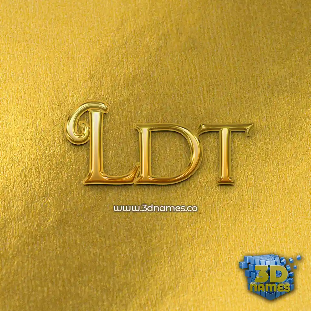 ldt in All Gold style - 3D name wallpaper
