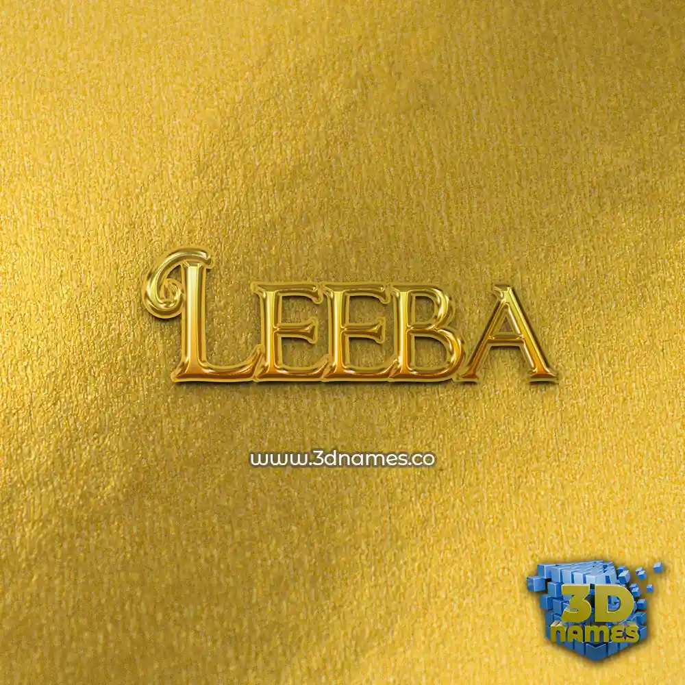 leeba in All Gold style - 3D name wallpaper