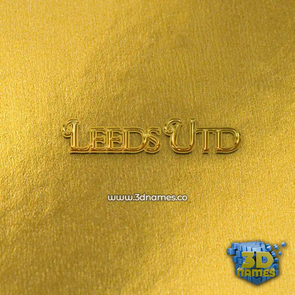 leeds utd in All Gold style - 3D name wallpaper