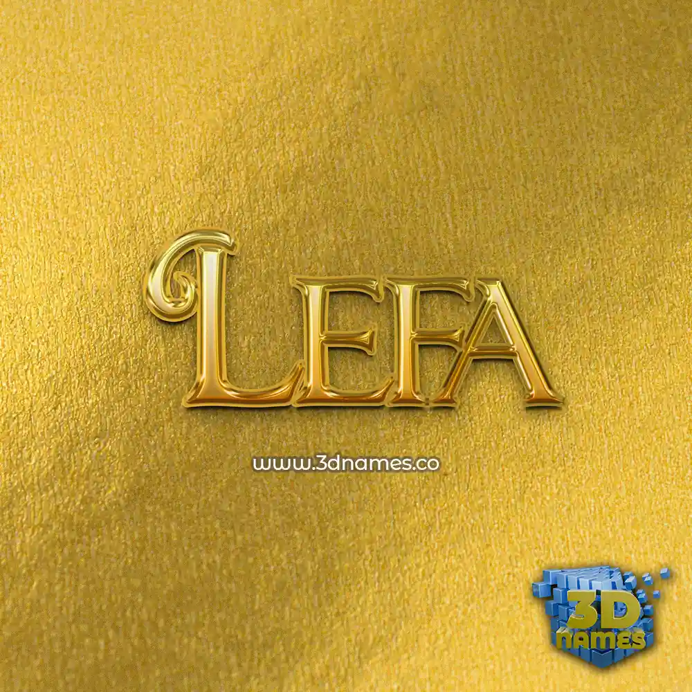 lefa in All Gold style - 3D name wallpaper