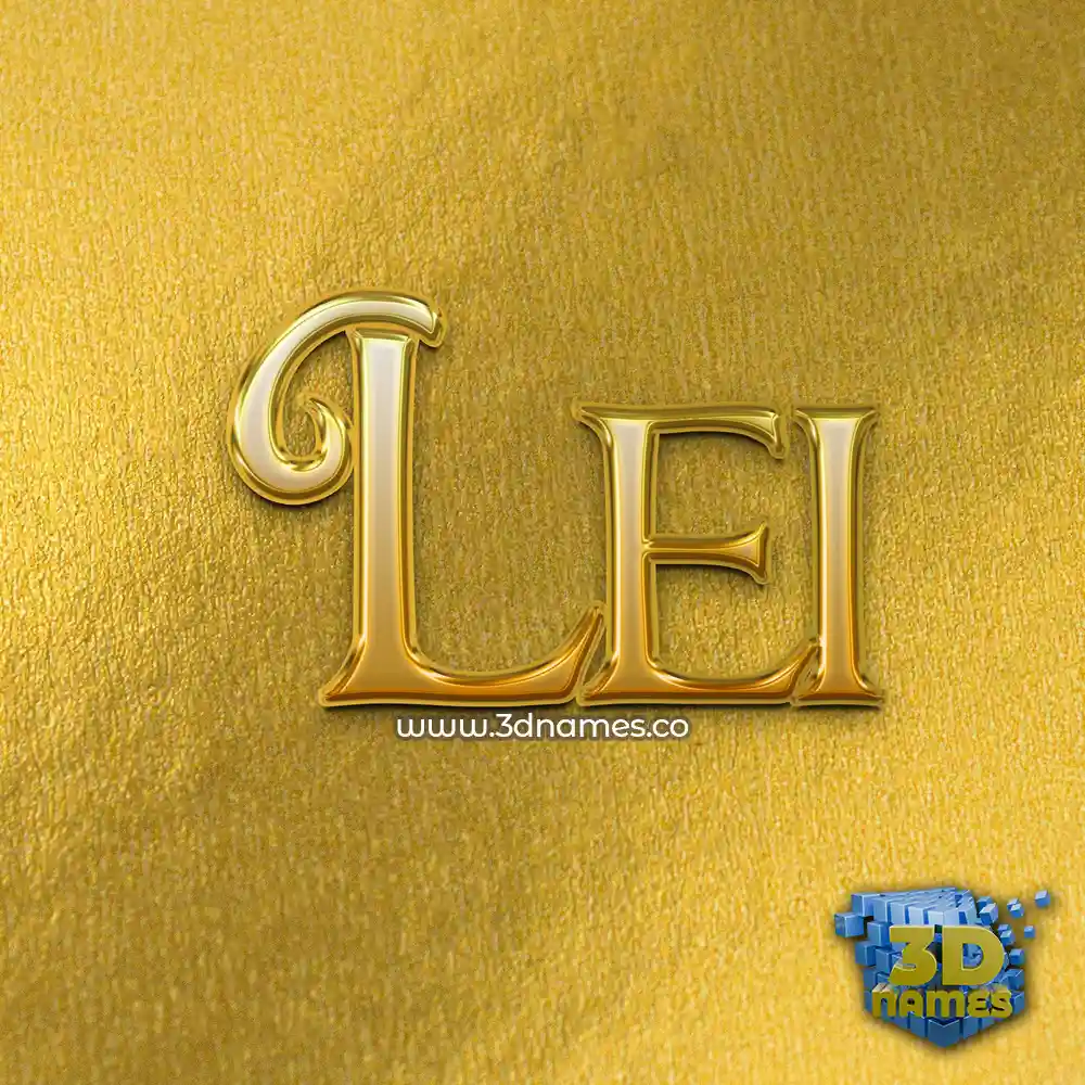 lei in All Gold style - 3D name wallpaper