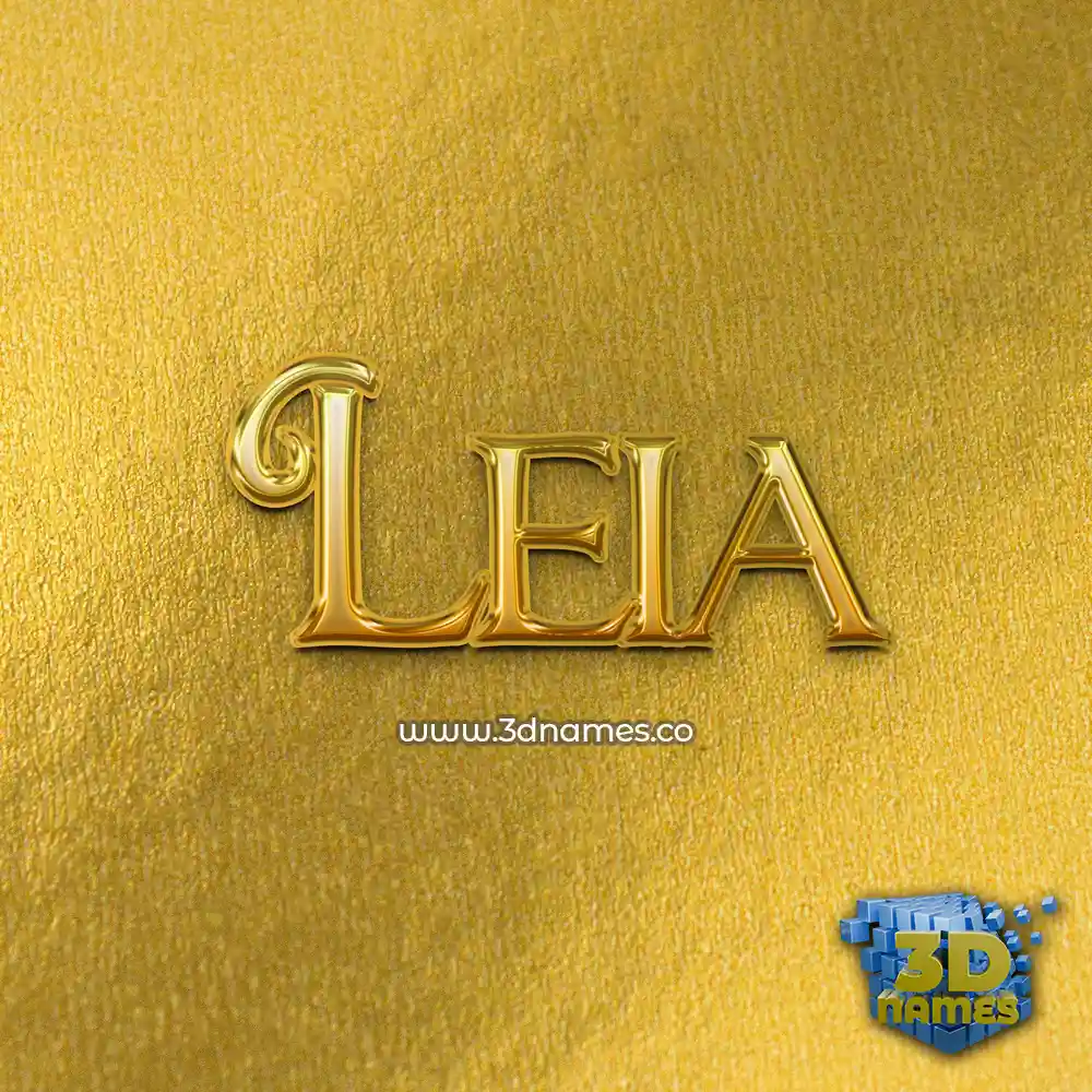 leia in All Gold style - 3D name wallpaper