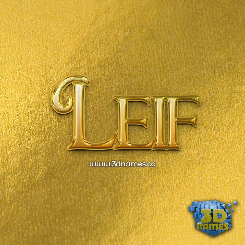 leif in All Gold style - 3D name wallpaper