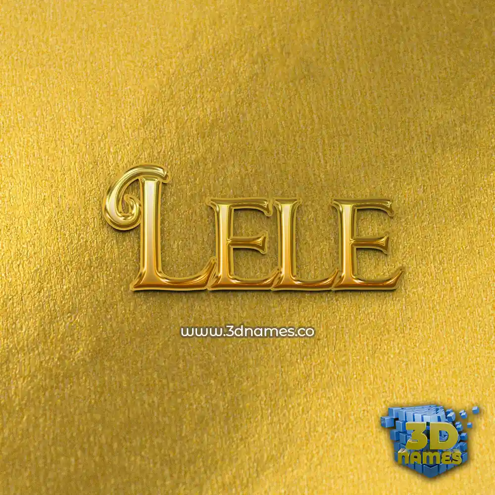 lele in All Gold style - 3D name wallpaper