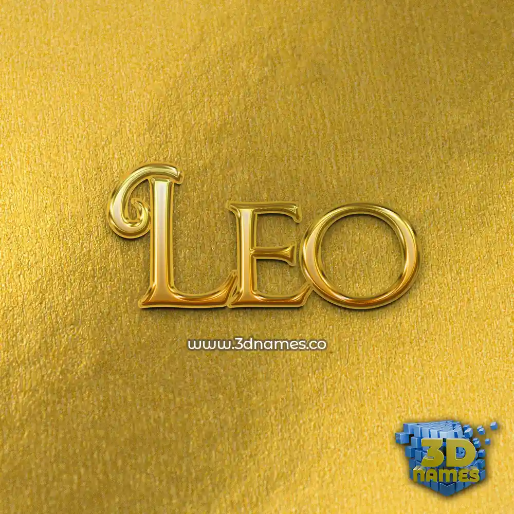 leo in All Gold style - 3D name wallpaper