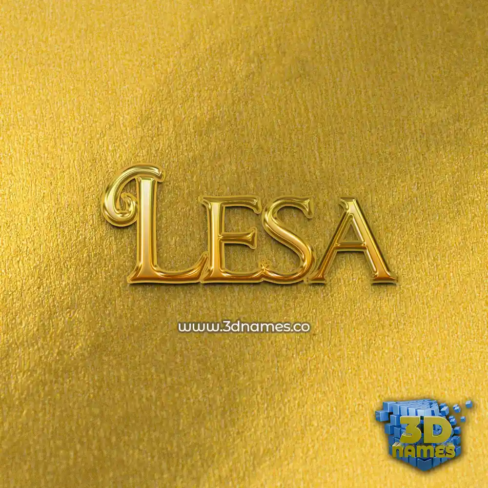 lesa in All Gold style - 3D name wallpaper