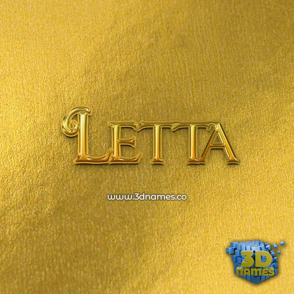letta in All Gold style - 3D name wallpaper
