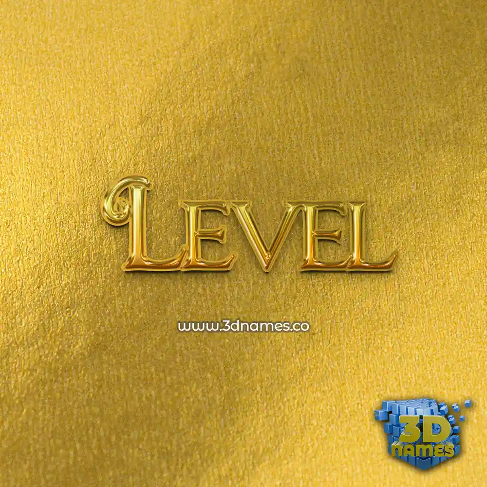 level in All Gold style - 3D name wallpaper