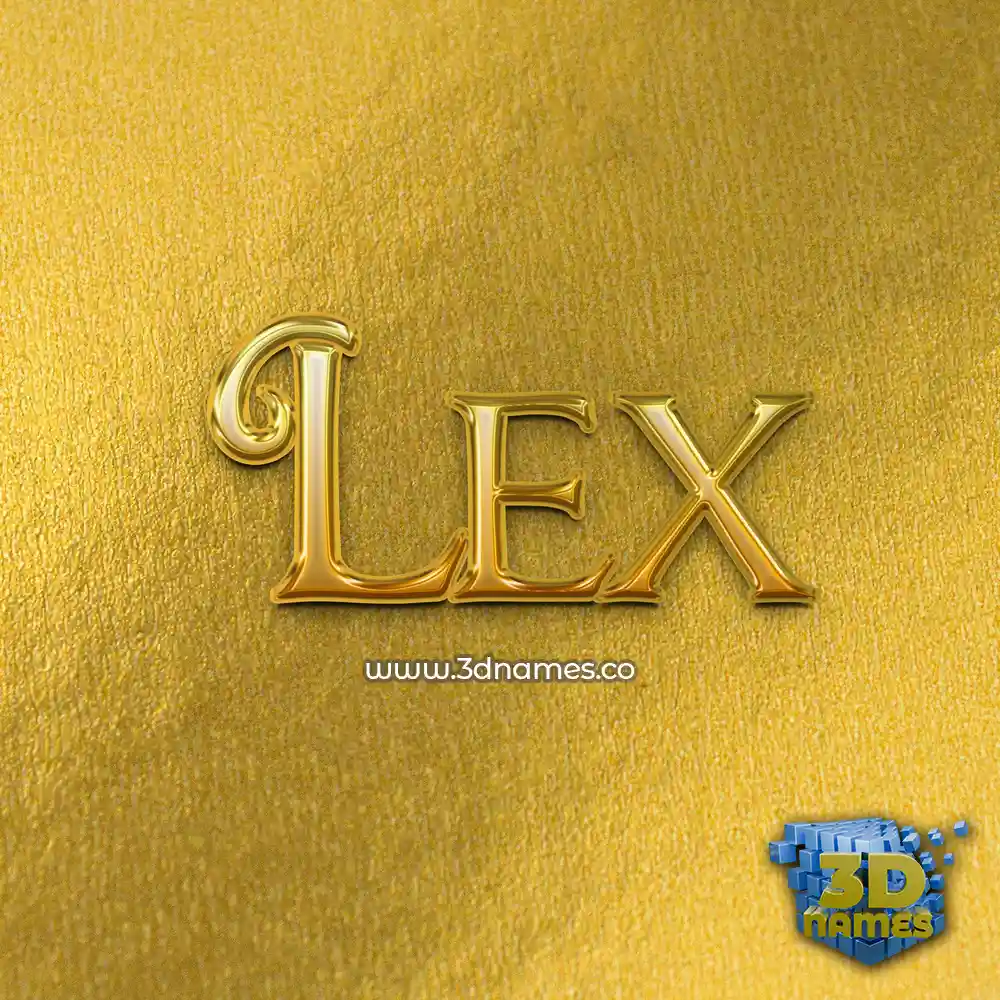 lex in All Gold style - 3D name wallpaper