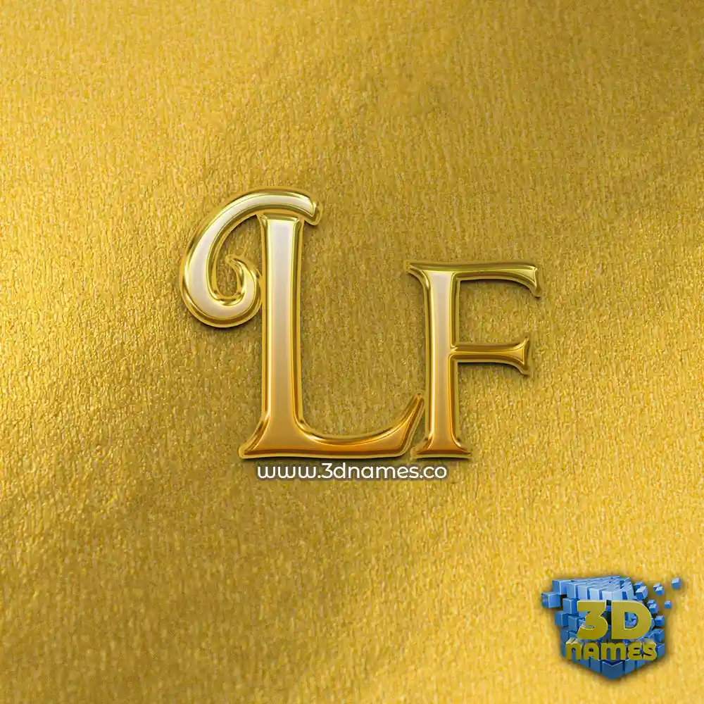 lf in All Gold style - 3D name wallpaper