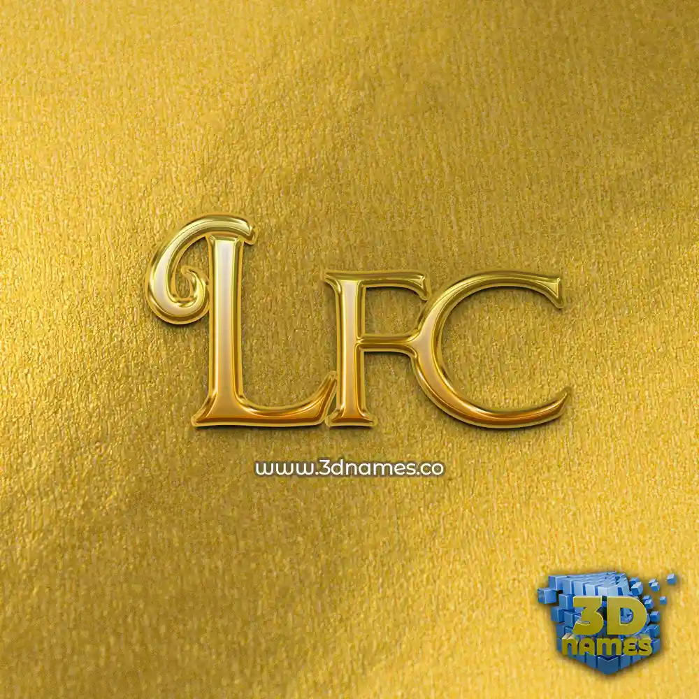 lfc in All Gold style - 3D name wallpaper