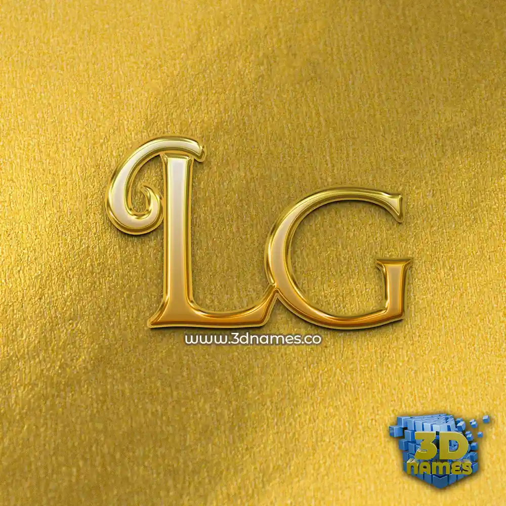 lg in All Gold style - 3D name wallpaper