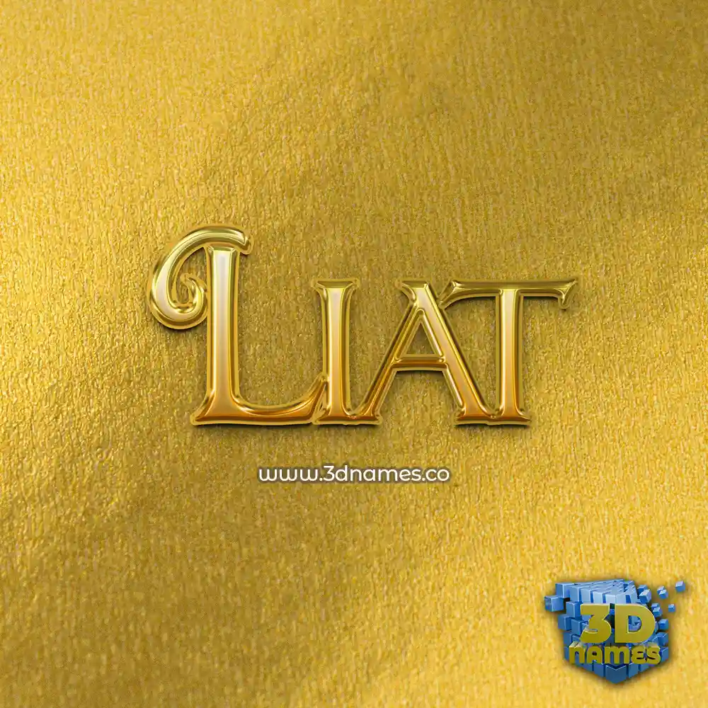 liat in All Gold style - 3D name wallpaper