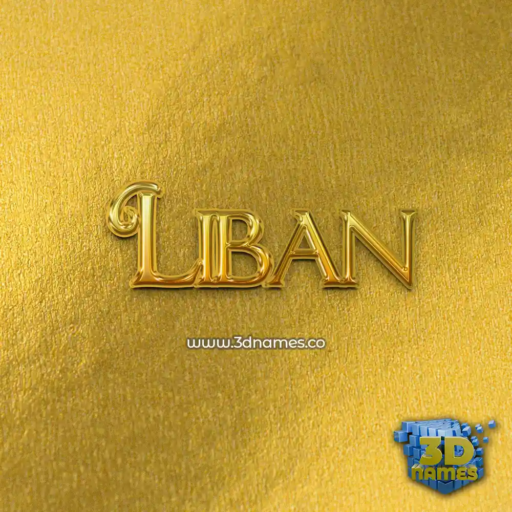 liban in All Gold style - 3D name wallpaper