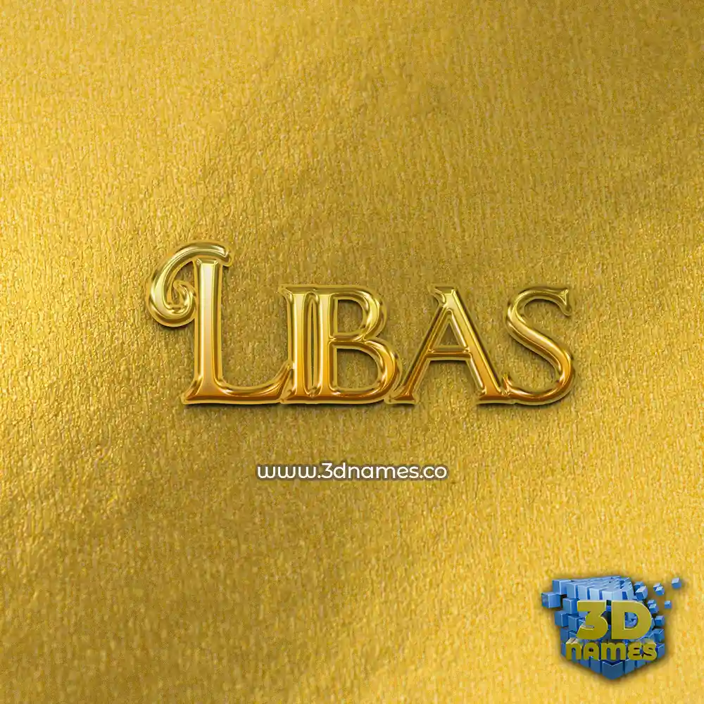 libas in All Gold style - 3D name wallpaper