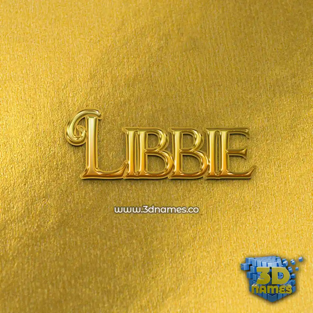 libbie in All Gold style - 3D name wallpaper