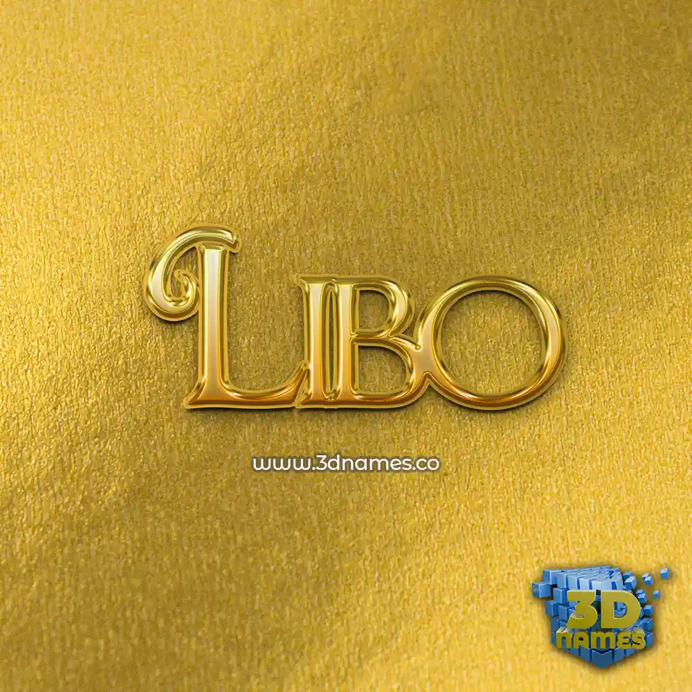 libo in All Gold style - 3D name wallpaper