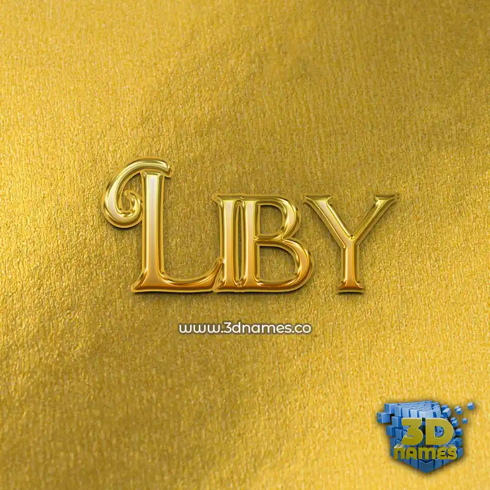 liby in All Gold style - 3D name wallpaper