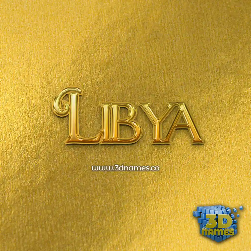 libya in All Gold style - 3D name wallpaper