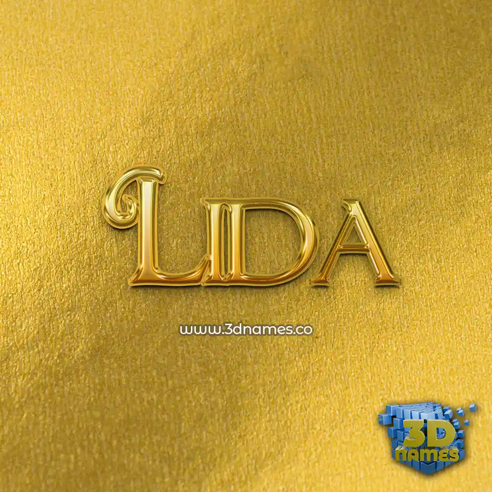 lida in All Gold style - 3D name wallpaper