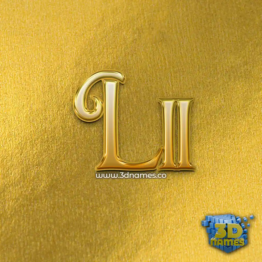 lii in All Gold style - 3D name wallpaper