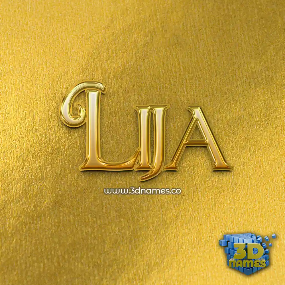 lija in All Gold style - 3D name wallpaper