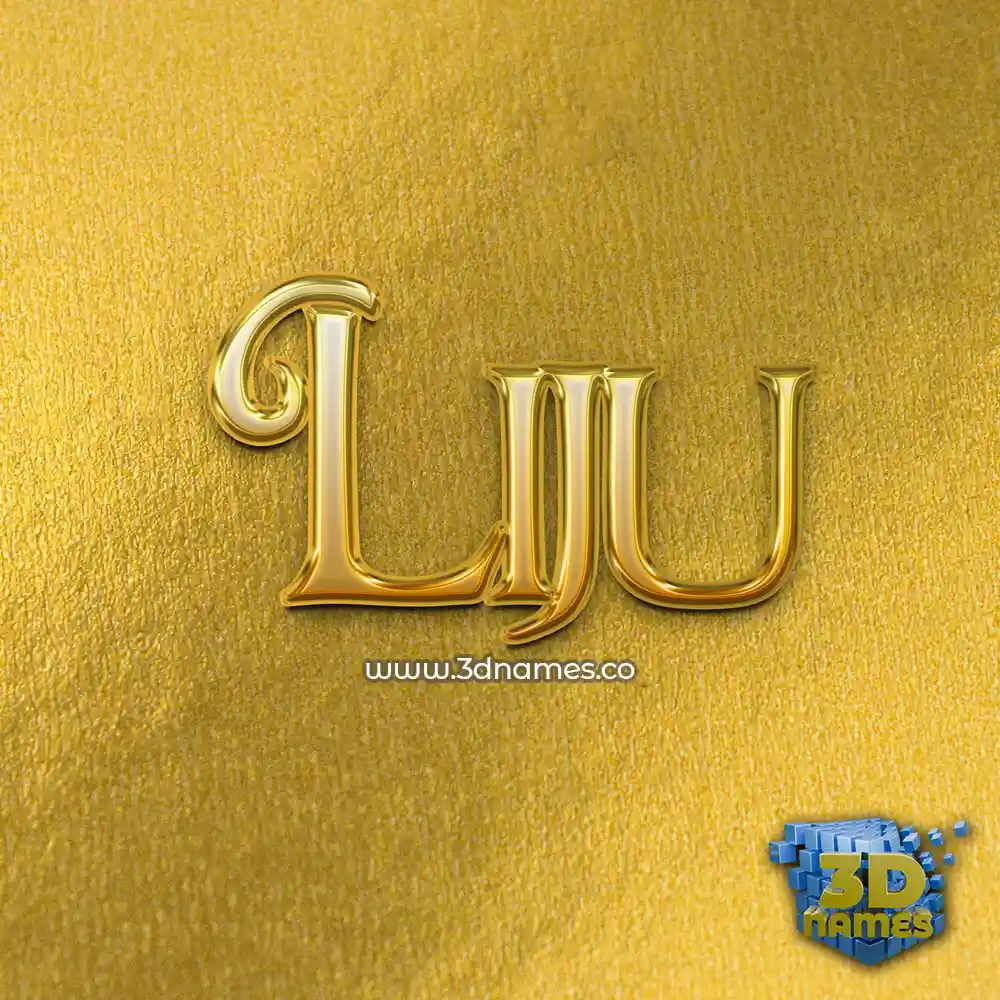 liju in All Gold style - 3D name wallpaper