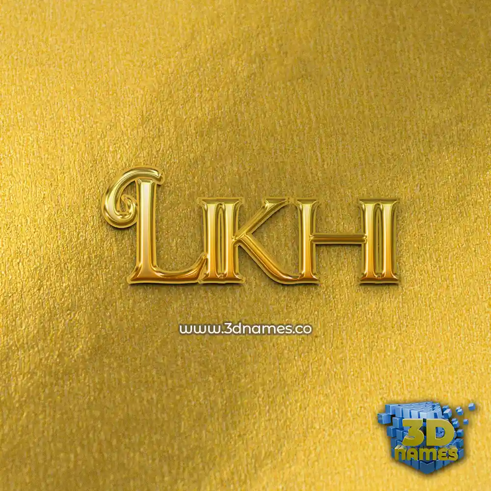 likhi in All Gold style - 3D name wallpaper