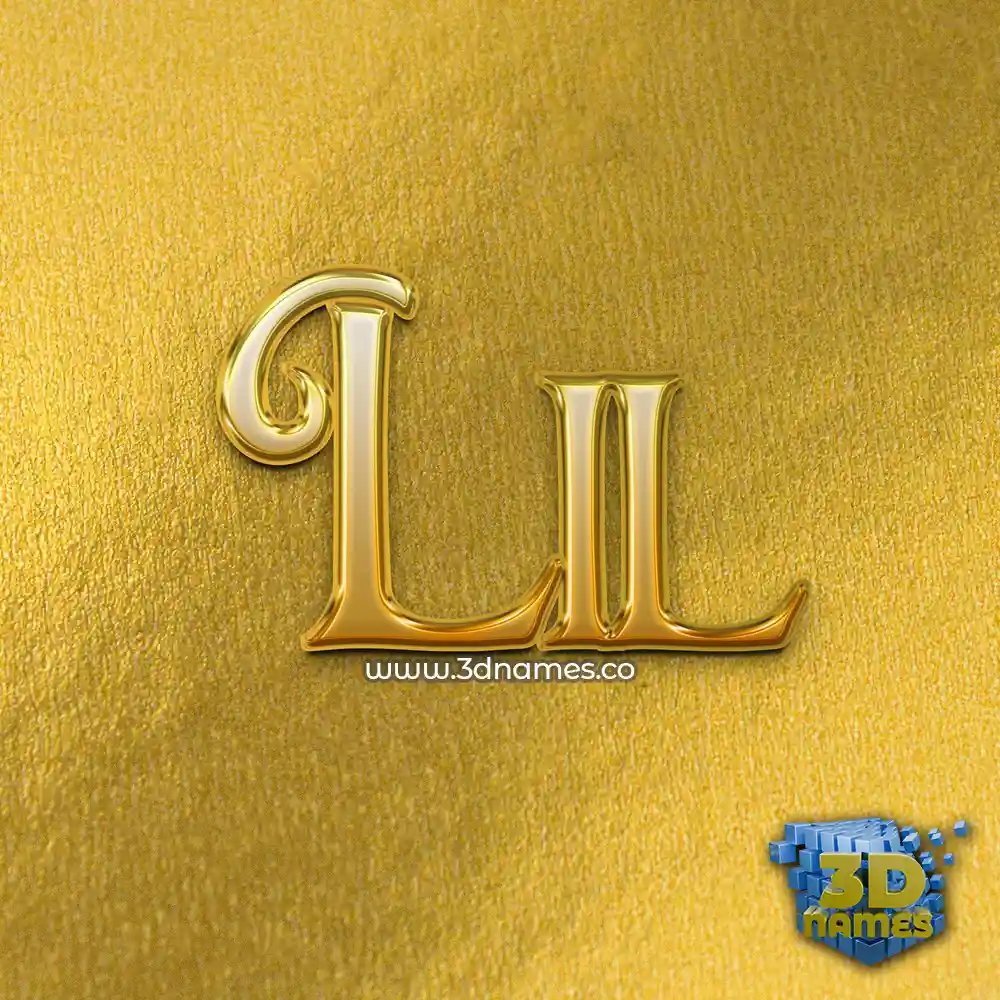 lil in All Gold style - 3D name wallpaper