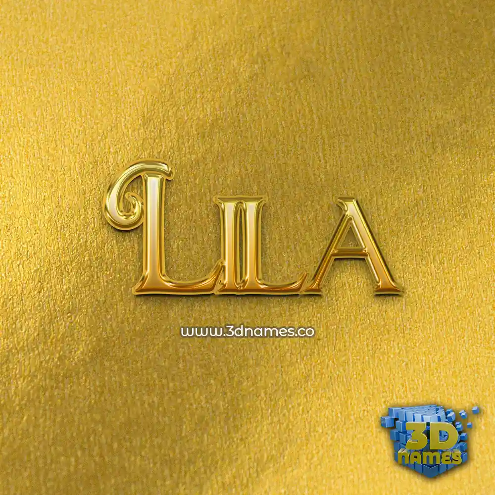 lila in All Gold style - 3D name wallpaper